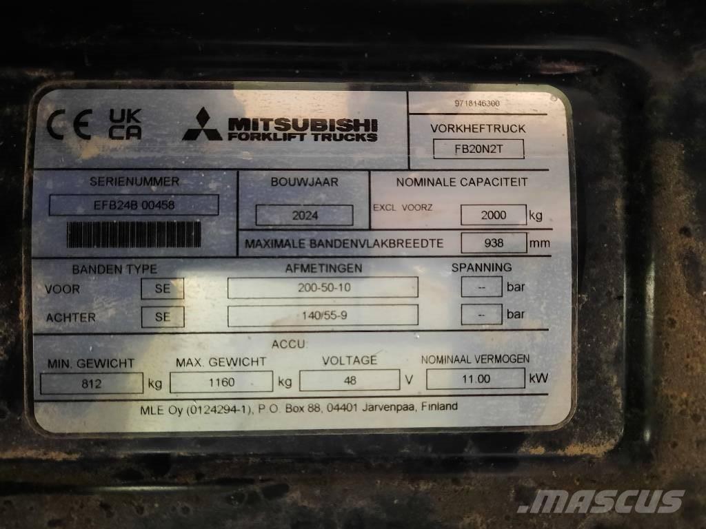 Mitsubishi FB20N2T Elektriniai šakiniai krautuvai
