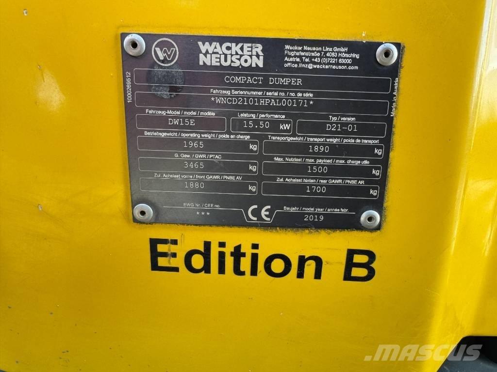 Wacker Neuson DW15e Statybiniai savivarčiai sunkvežimiai