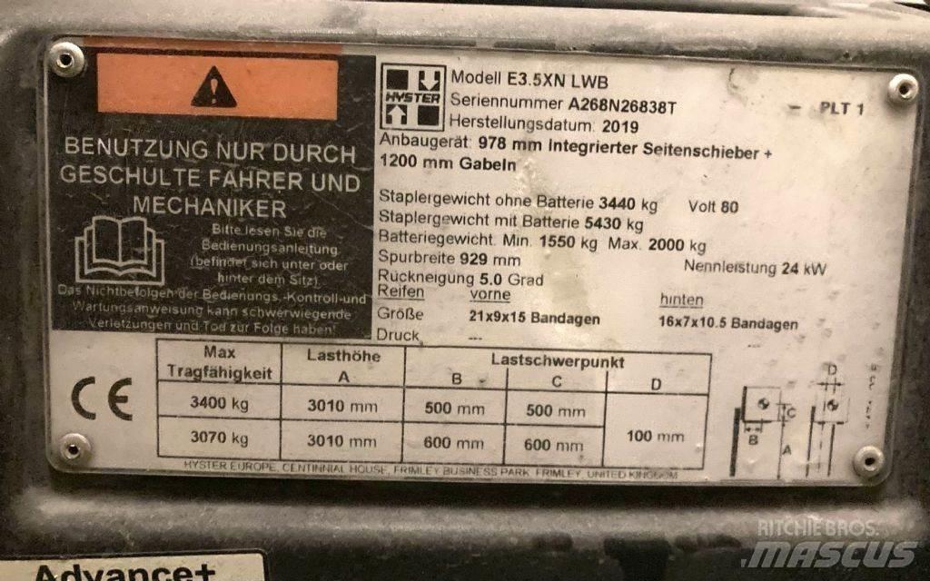 Hyster E 3.5 XN LWB Elektriniai šakiniai krautuvai