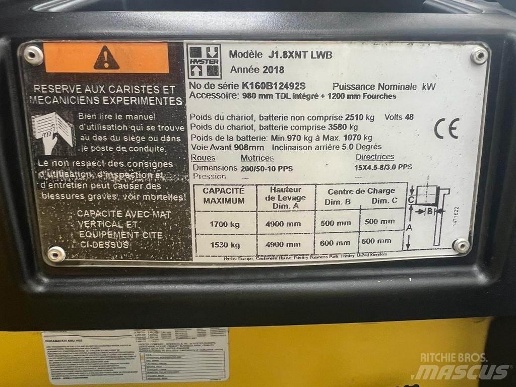 Hyster J 1.8 XNT Elektriniai šakiniai krautuvai