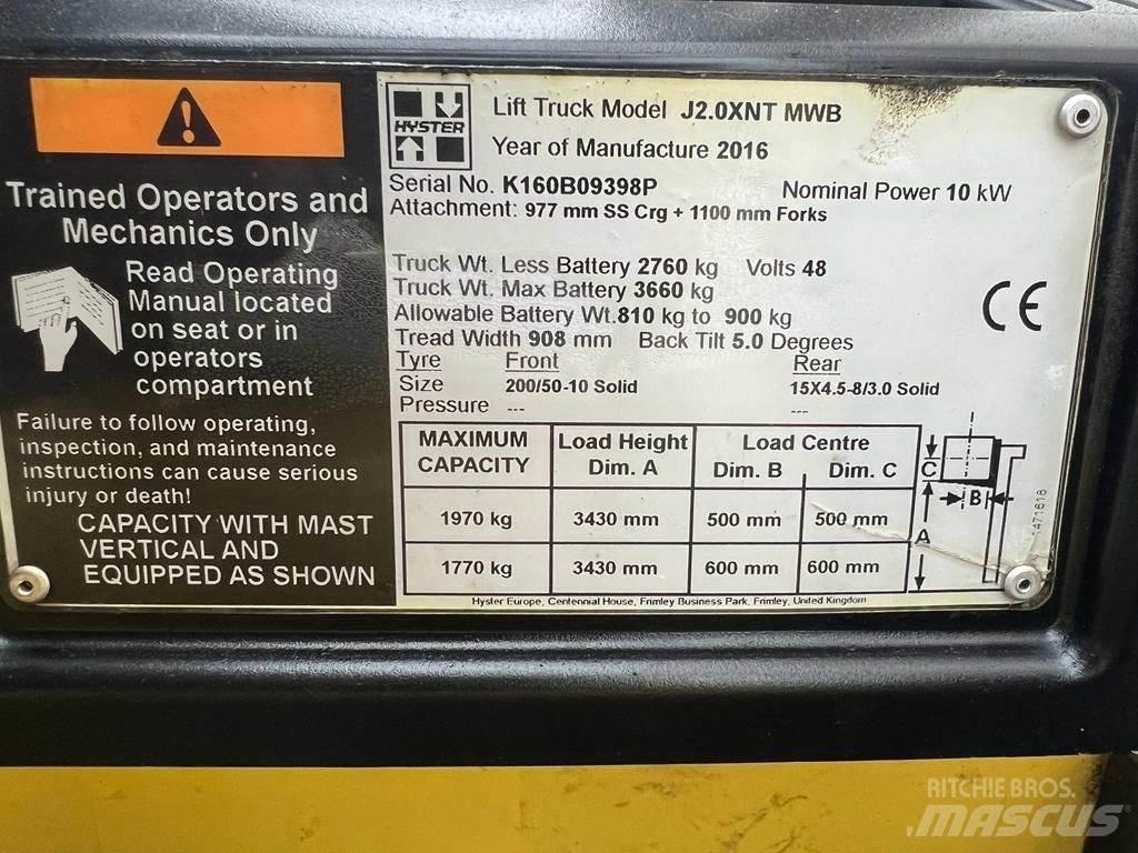 Hyster J 2.0 XNT Elektriniai šakiniai krautuvai