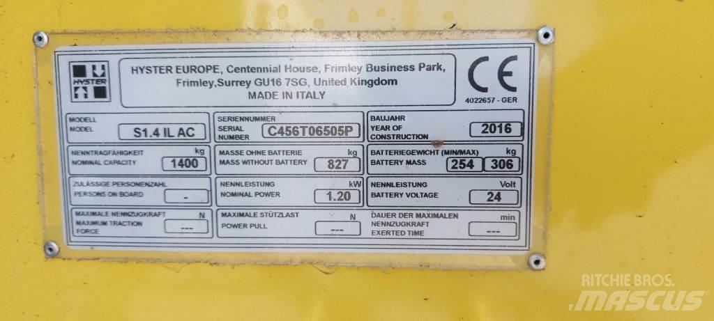 Hyster S 1.4 IL Rankiniai vėžimėliai