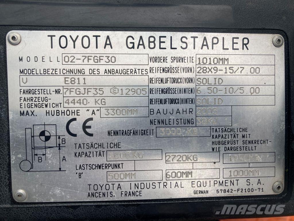 Toyota 02-7FGF30 LPG (dujiniai) krautuvai