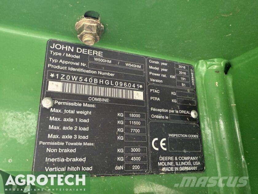 John Deere W540 HM Traktoriai