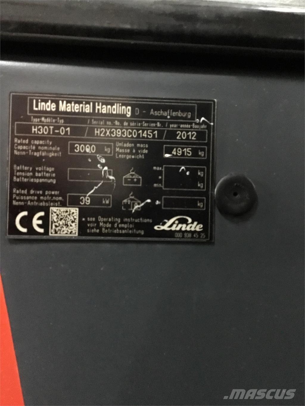 Linde H 30 T 01 LPG (dujiniai) krautuvai