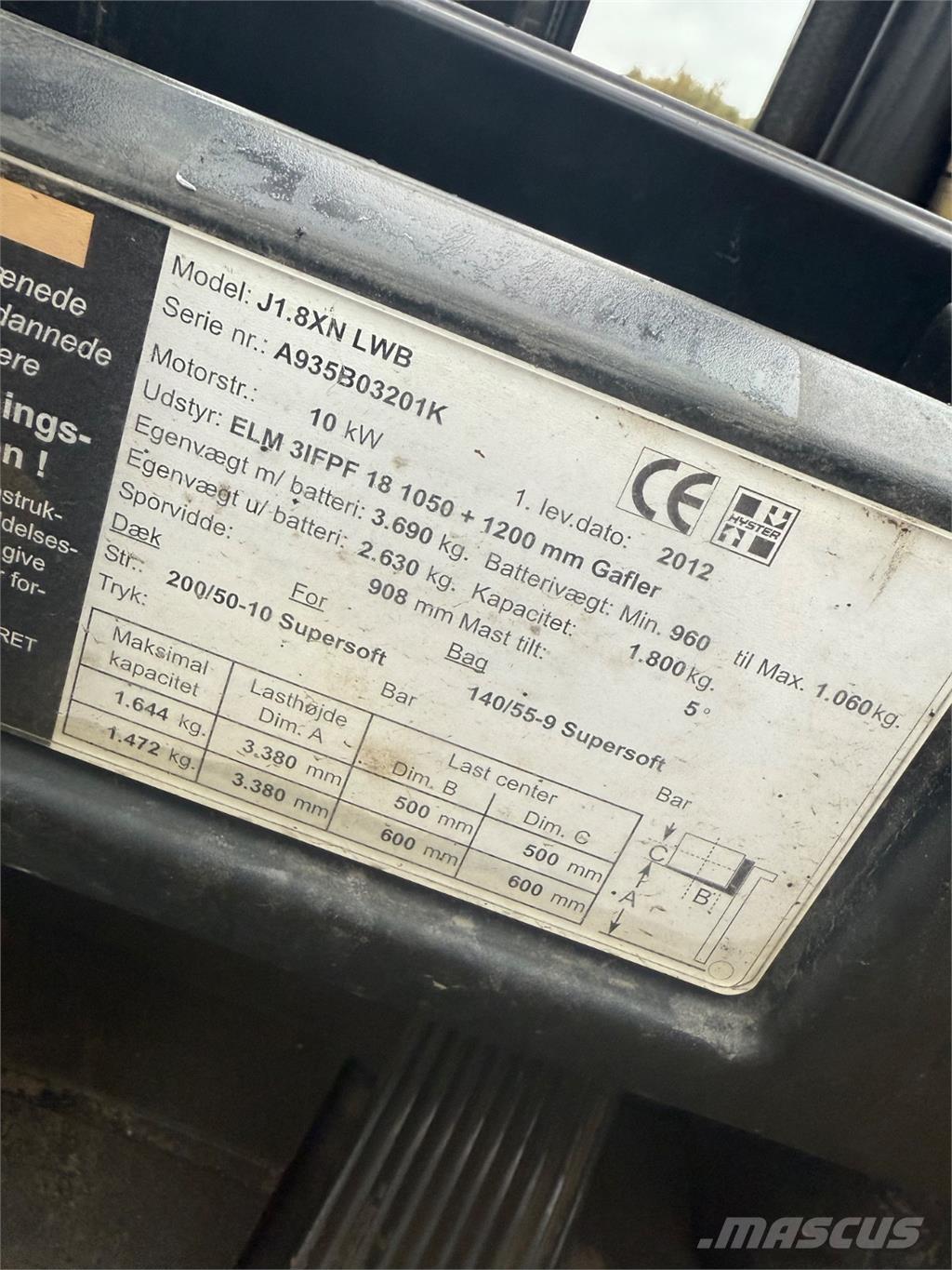 Hyster J1.8XN Elektriniai šakiniai krautuvai