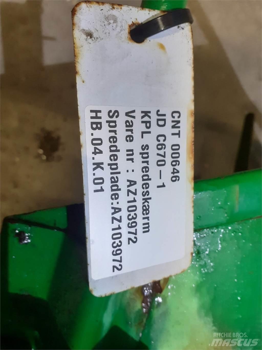 John Deere C670 Derliaus nuėmimo kombainų priedai
