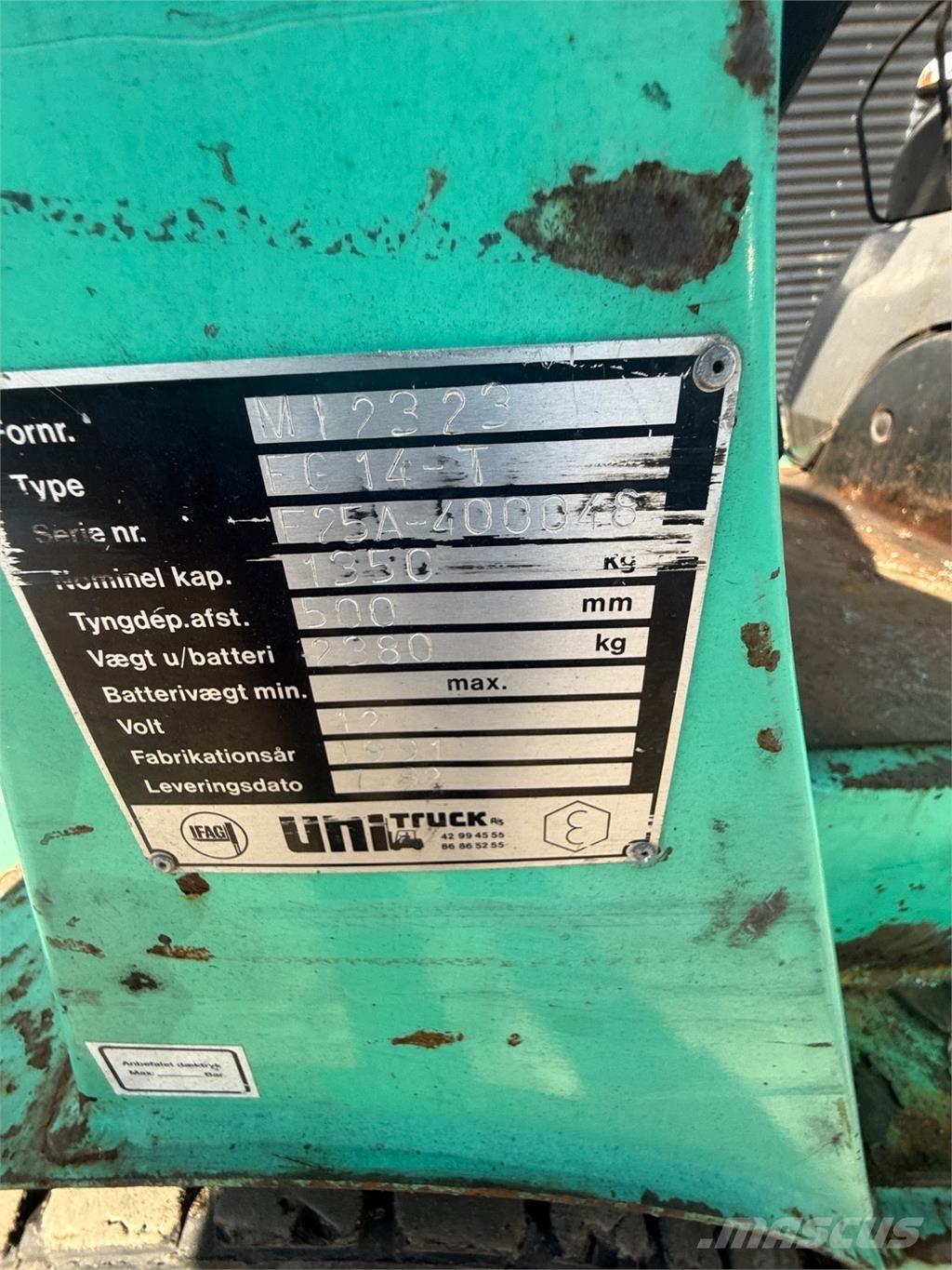 Mitsubishi FG14 LPG (dujiniai) krautuvai