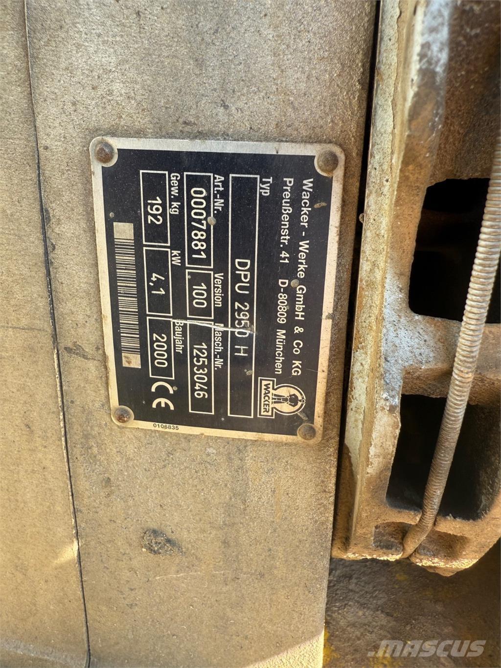 Wacker DPU2950 Vibratoriai