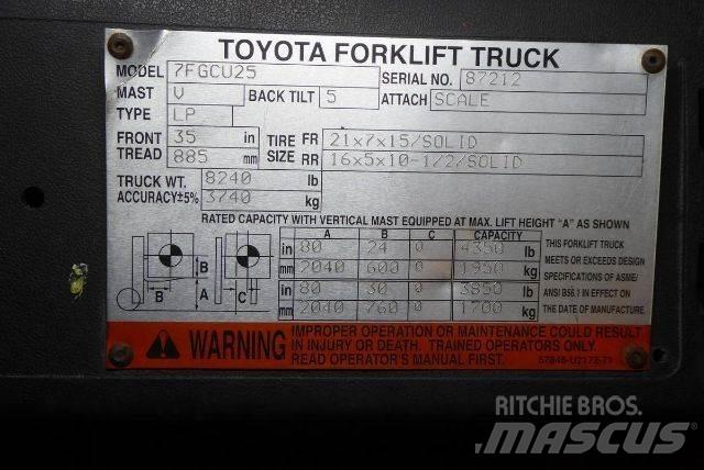 Toyota 7FGCU25 Šakiniai krautuvai - Kita