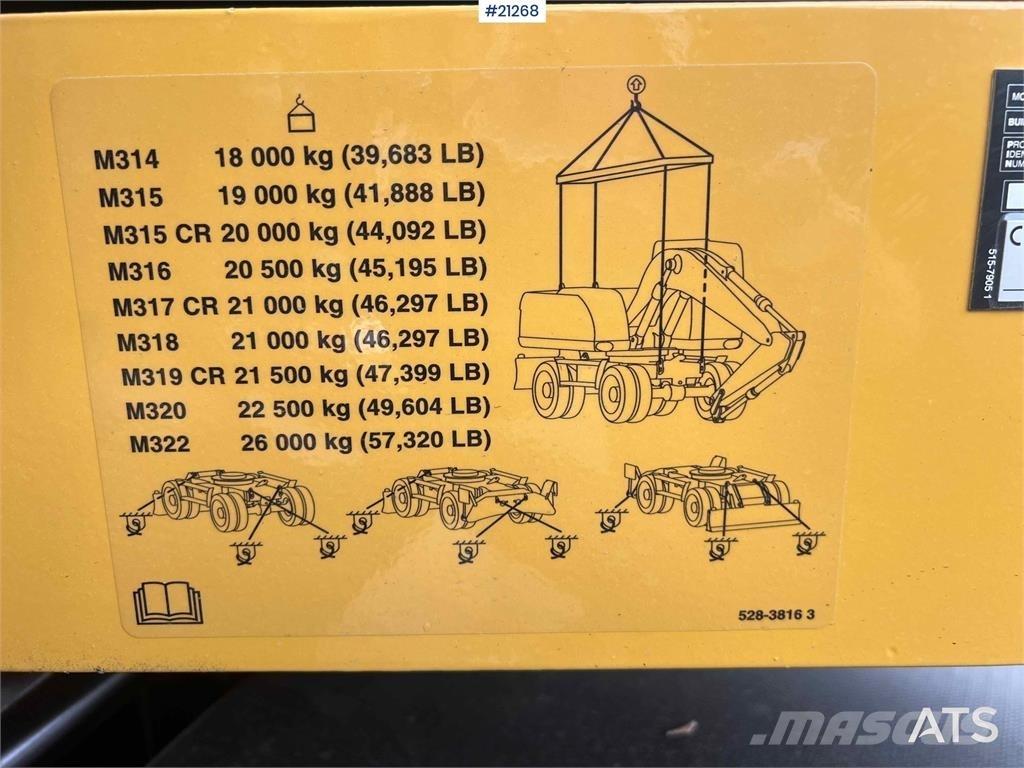CAT M315 Ratiniai ekskavatoriai