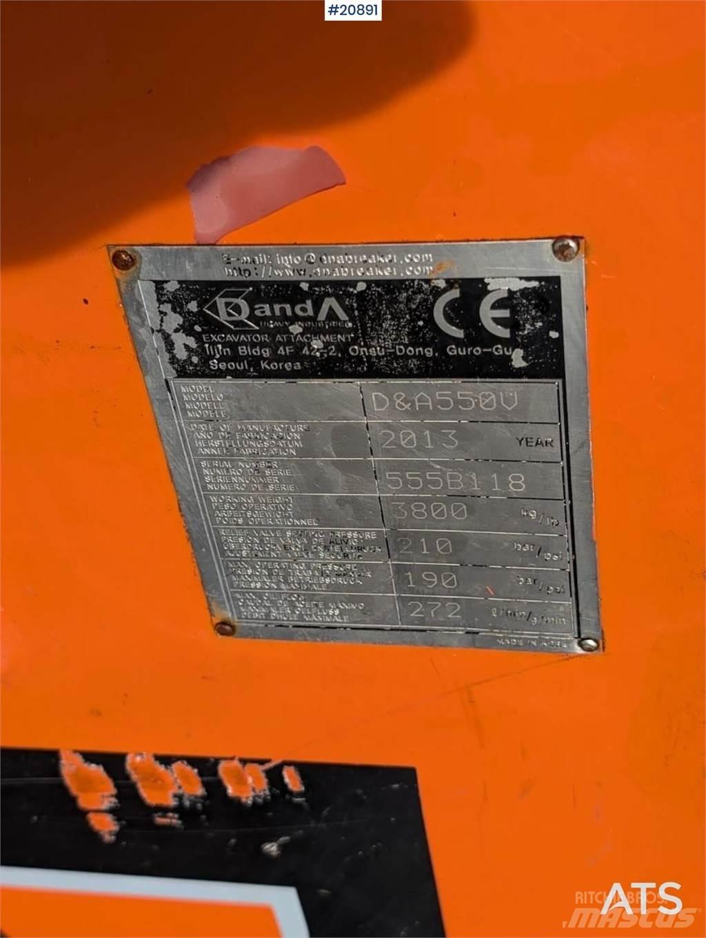  Danda Silence 550V Hidrauliniai kūjai / Trupintuvai