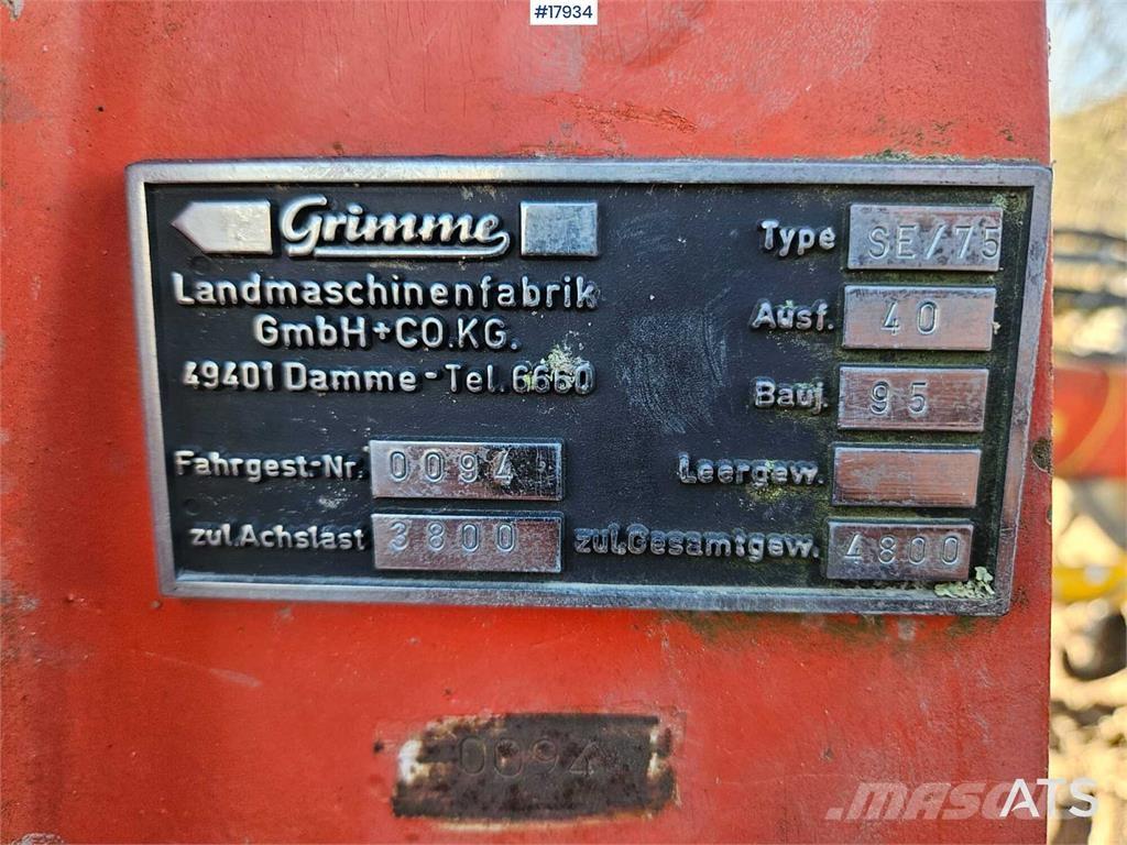 Grimme SE / 75 Derliaus nuėmimo kombainai