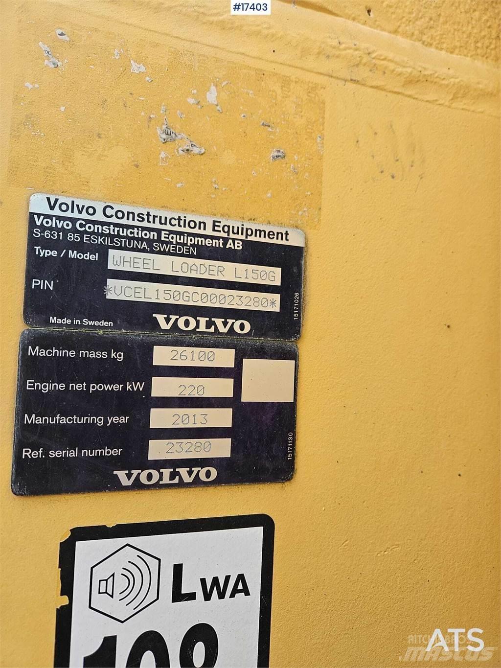 Volvo L150G Naudoti ratiniai krautuvai