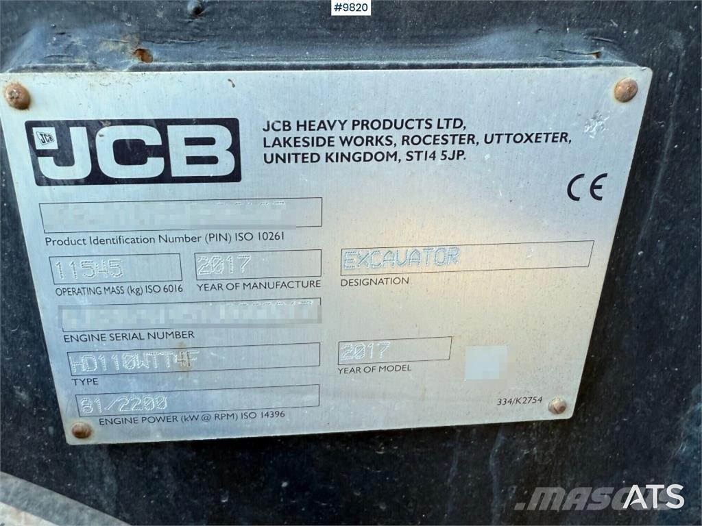 JCB Hydradig 110W Ratiniai ekskavatoriai