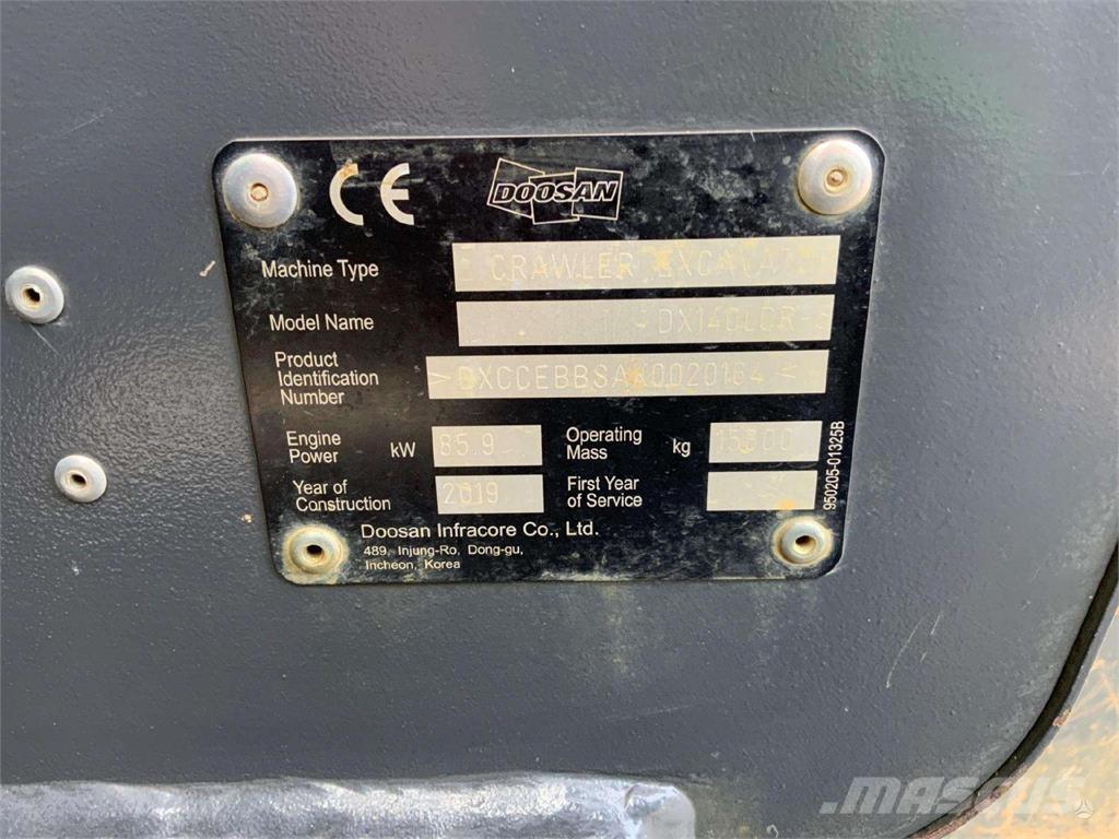 Doosan DX140 LCR Vikšriniai ekskavatoriai
