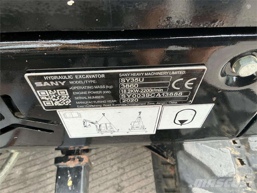 Sany SY35U Vikšriniai ekskavatoriai