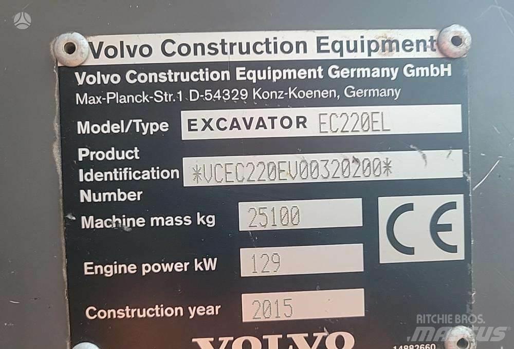 Volvo EC220E Vikšriniai ekskavatoriai