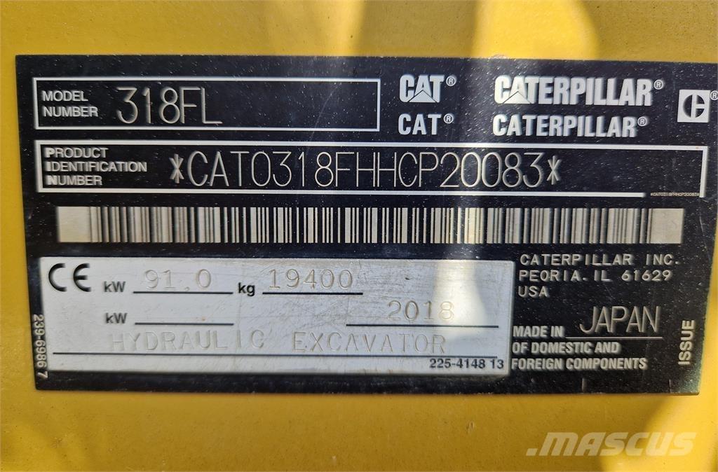 CAT 318FL Vikšriniai ekskavatoriai