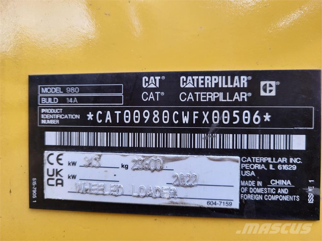 CAT 980 Naudoti ratiniai krautuvai