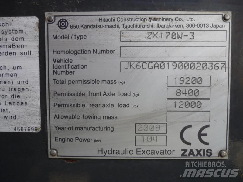 Hitachi ZX170W-3 Ratiniai ekskavatoriai