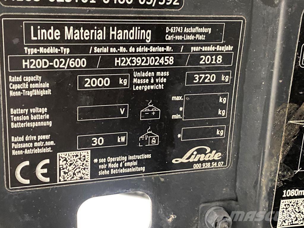 Linde H20D-02/600 Dyzeliniai krautuvai