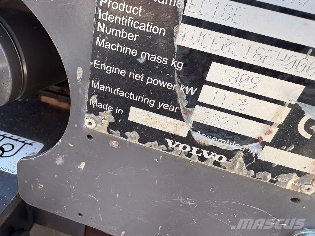 Volvo EC 18 E Mini ekskavatoriai < 7 t