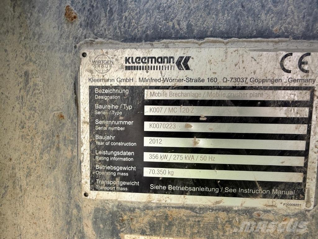 Kleemann MC120Z Mobilūs smulkintuvai