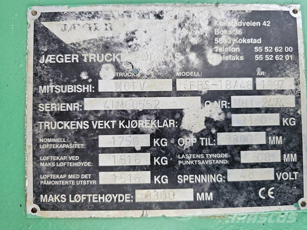 Mitsubishi FBS 18/48 Elektriniai šakiniai krautuvai