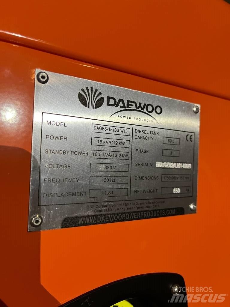 Daewoo Dagfs15-15 Dyzeliniai generatoriai