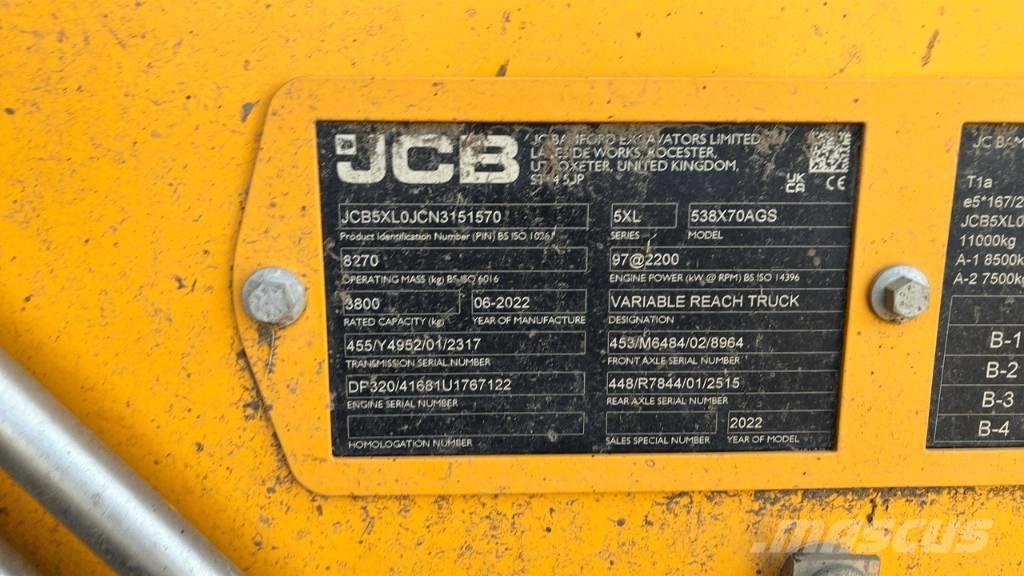 JCB 538-70 Teleskopiniai krautuvai žemės ūkiui