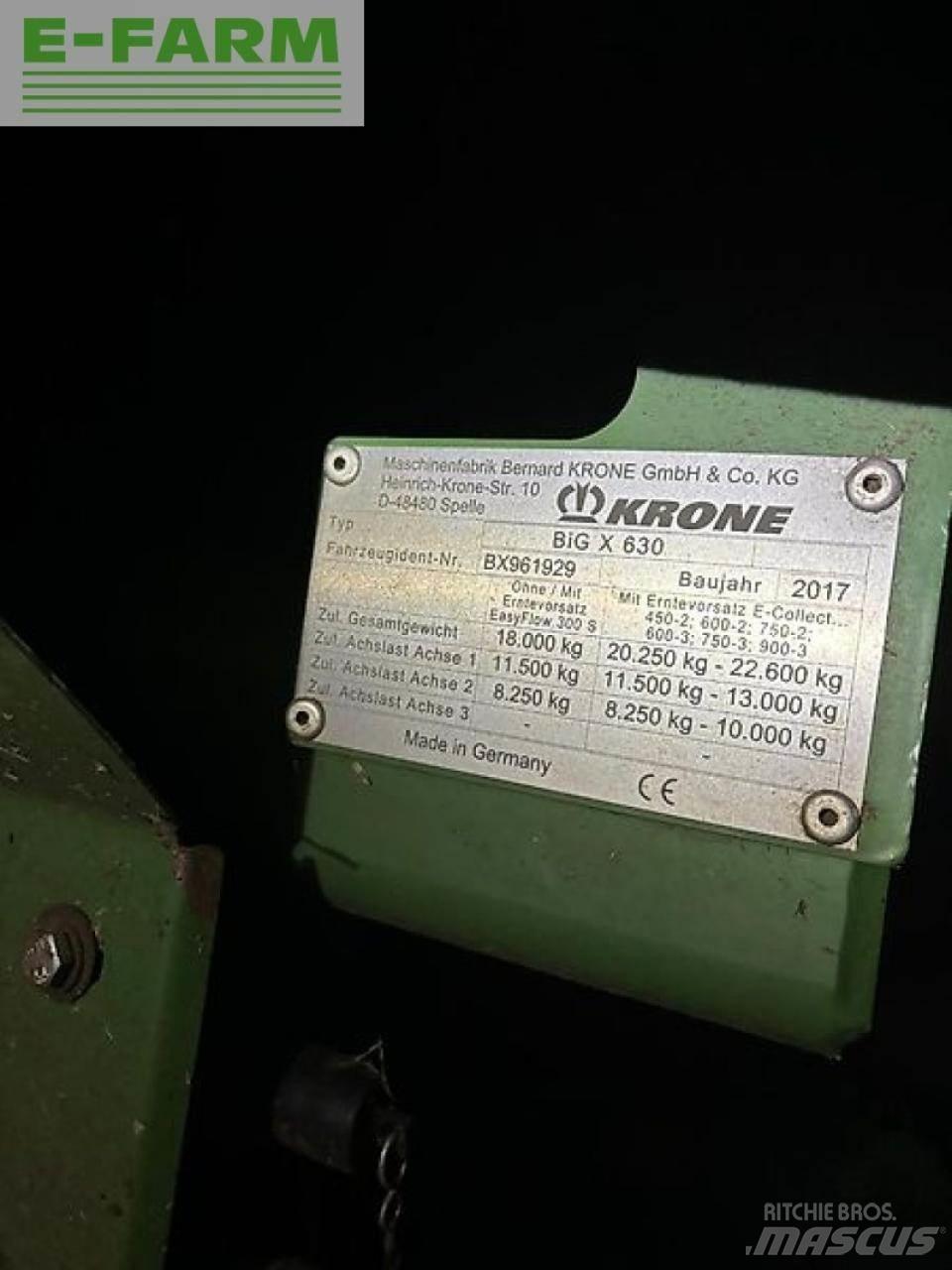 Krone big x 630 Pašarų ruošimo technika