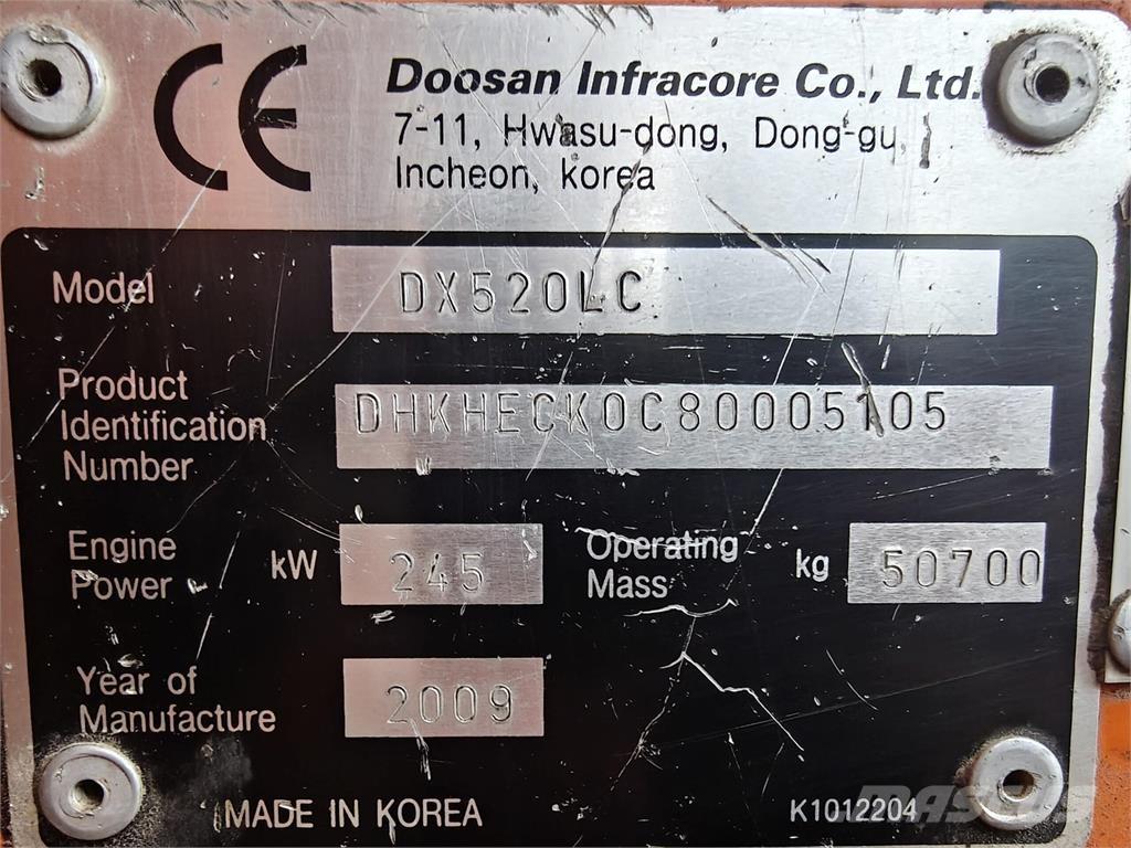 Doosan DX520LC Vikšriniai ekskavatoriai