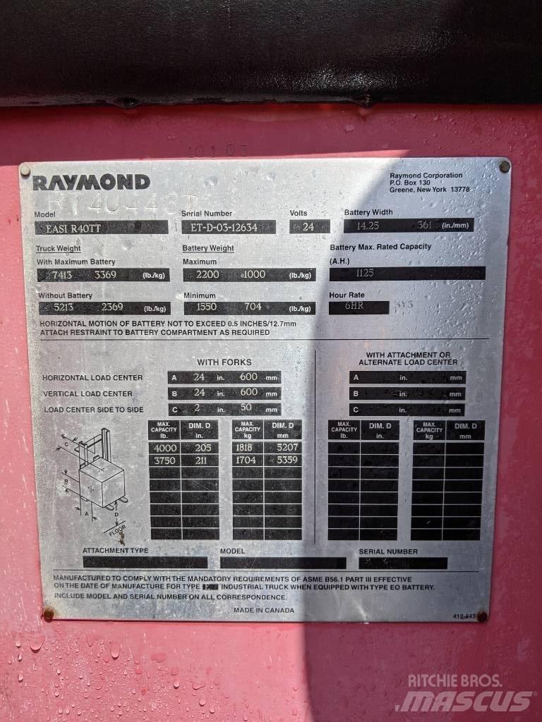 Raymond R40TT Elektriniai šakiniai krautuvai