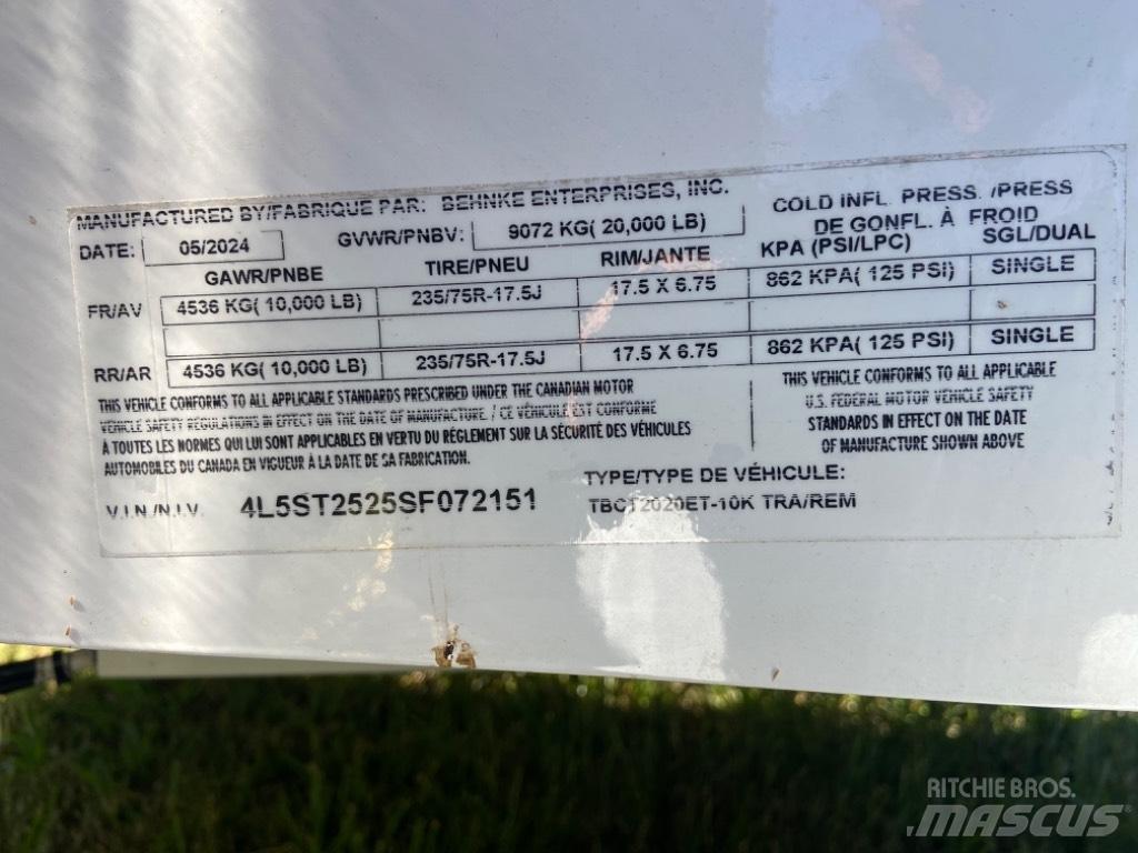 Behnke 2020ET-10K Kitos priekabos