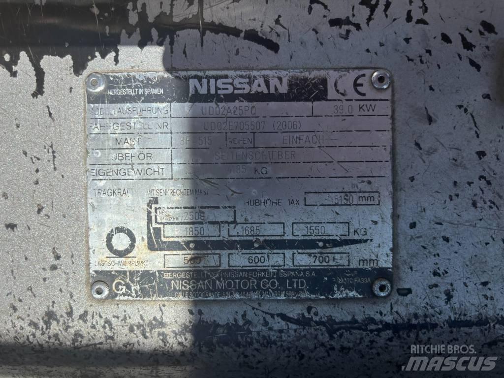Nissan UD02A25PQ LPG (dujiniai) krautuvai