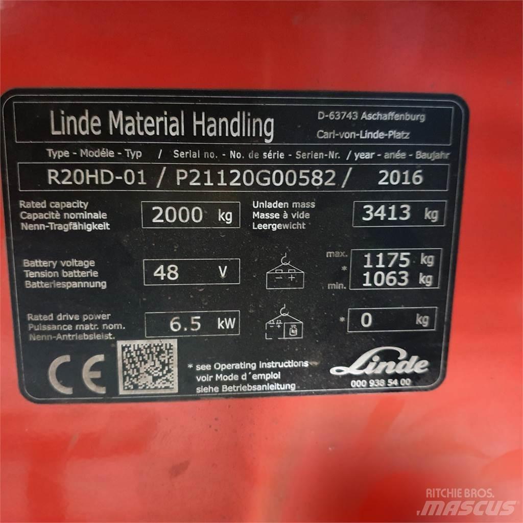 Linde R20HD Šakiniai krautuvai su prailgintu keltuvu