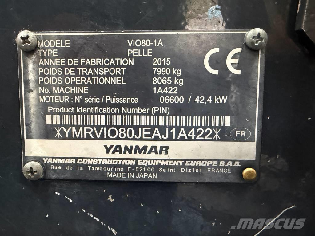Yanmar Vio 80-1A Vidutinės galios ekskavatoriai 7-12 t