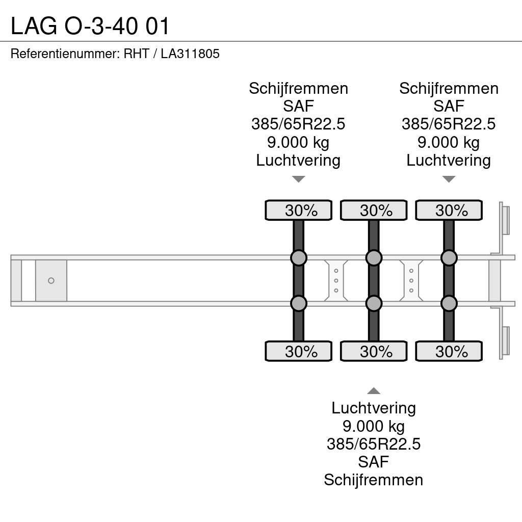 LAG O-3-40 01 Bortinių sunkvežimių priekabos su nuleidžiamais bortais