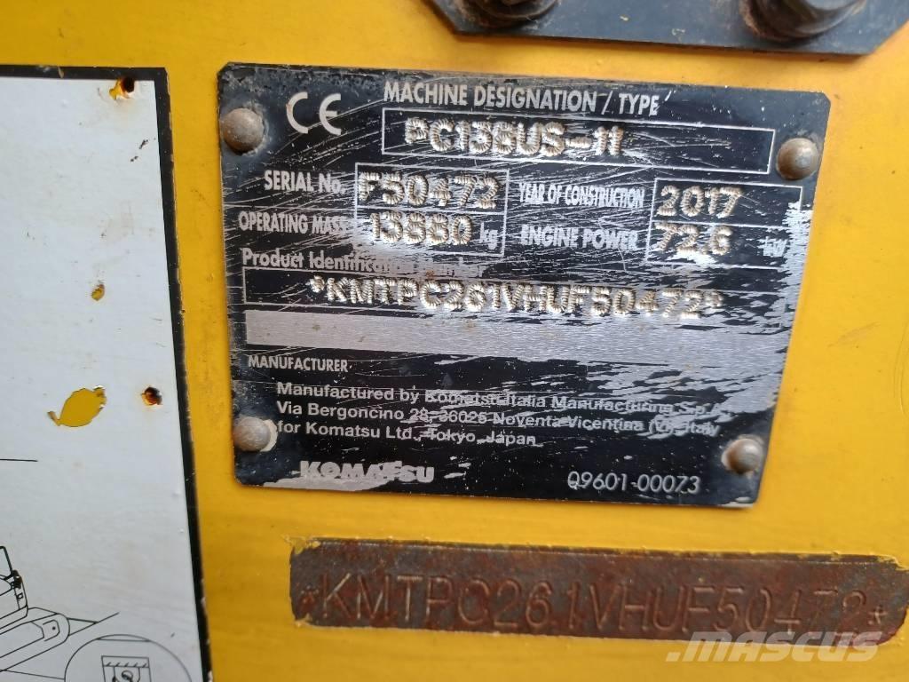 Komatsu PC 138 US-11 Vikšriniai ekskavatoriai