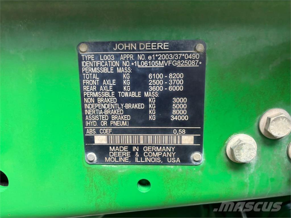 John Deere 6105M Traktoriai