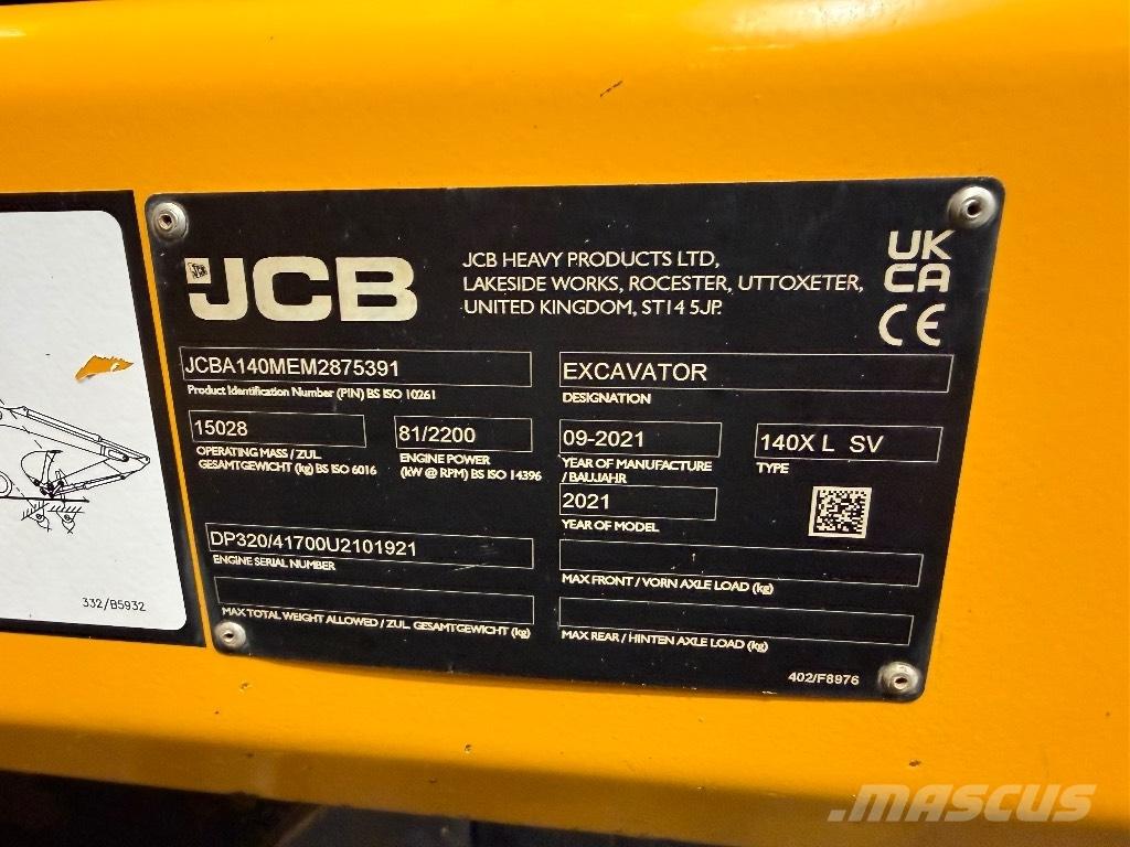 JCB 140 X Vikšriniai ekskavatoriai