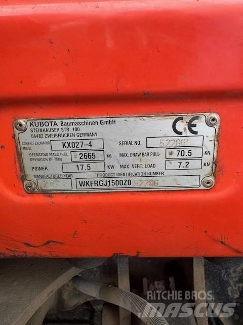 Kubota KX027-4 Mini ekskavatoriai < 7 t