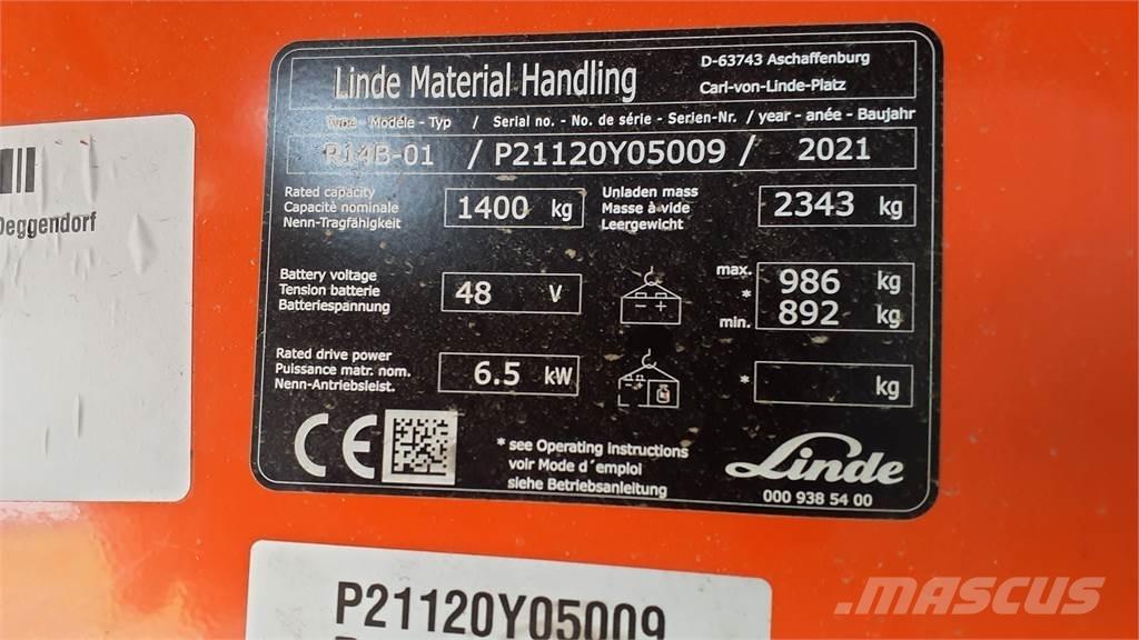 Linde R14B Šakiniai krautuvai su prailgintu keltuvu