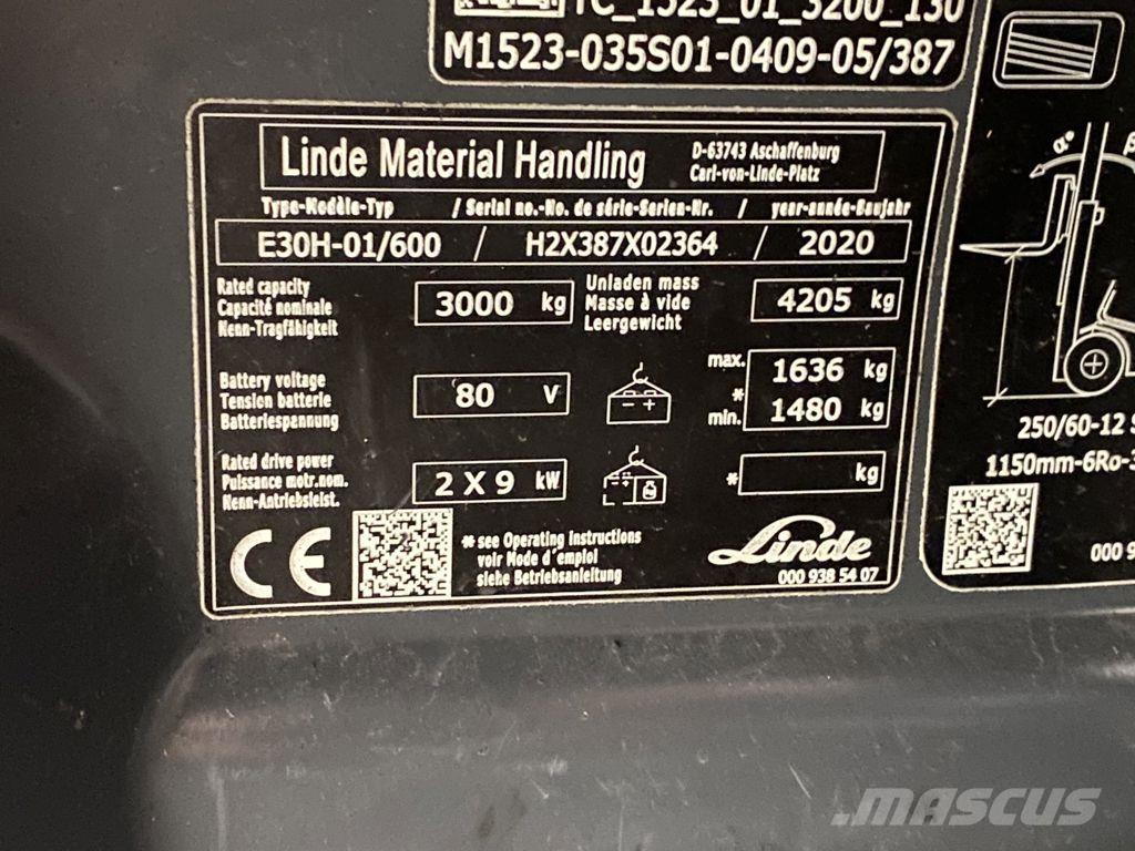 Linde E30H-01/600 Elektriniai šakiniai krautuvai