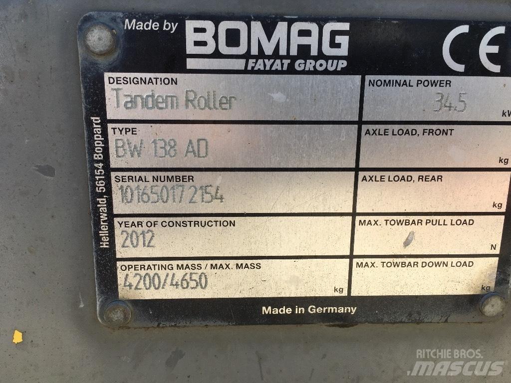 Bomag BW 138 AD Porinių būgnų volai
