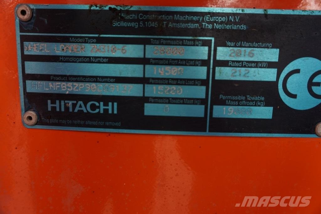 Hitachi ZW 310-6 Naudoti ratiniai krautuvai