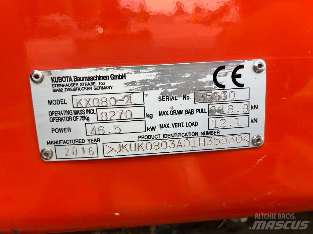 Kubota KX 080-4 Vidutinės galios ekskavatoriai 7-12 t