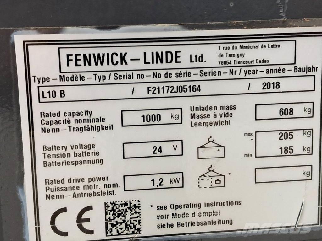 Linde L10B Rankiniai vėžimėliai