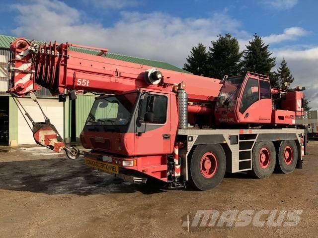 Grove GMK 3055 Neapdoroto reljefo kranai